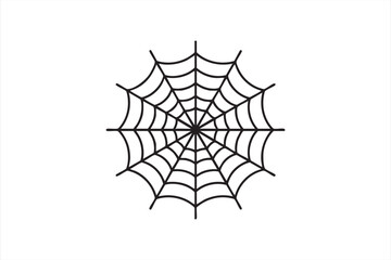 Minimalist spider web vector icon symbolizing Halloween and spooky design themes.