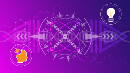 Fototapeta premium Artificial Intelligence and Genetic Engineering Concept Background
