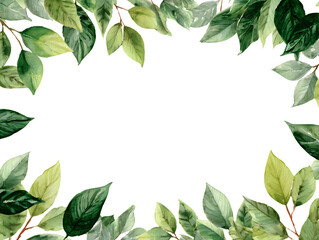 watercolor leaf border decorative frame design