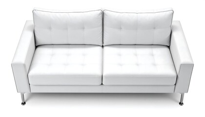 White couch, top view, simple design