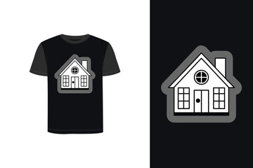 Tshirt mockup t shirt with house outline graphic separate house graphic clothing