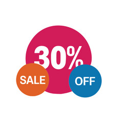  30 Percent Sale Off Colorful Circle Discount Label