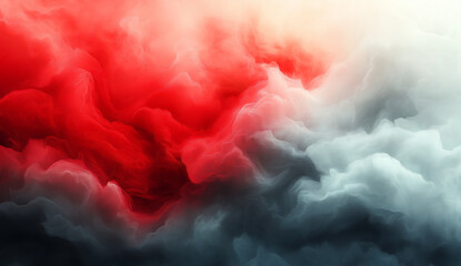 Abstract rendering showing a blend of red and gray clouds with a soft diffused light effect