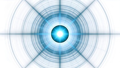 Abstract blue radial design element on white background for creative graphic projects