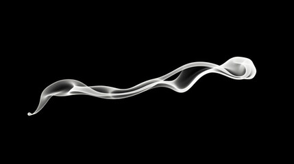 Ethereal swirling smoke patterns rise gracefully against black background, creating mesmerizing visual effect