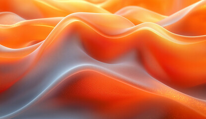 Abstract orange and white wavy surface with smooth transitions and subtle texture details visible