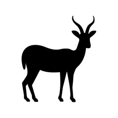 Obraz premium Elegant Silhouette of an Impala Standing Tall on a White Background