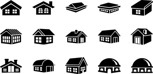 Roof icons set. Simple set of roof vector icon