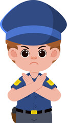 Illustration of an Angry Police Officer