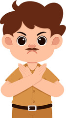 Cartoon Man Crossing Arms Illustration