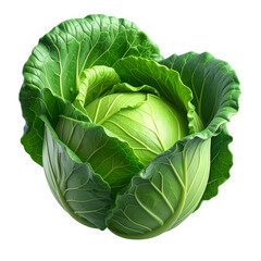 Obraz premium Fresh organic head of cabbage isolated on a white background, a healthy vegetable for salad and vegetarian food