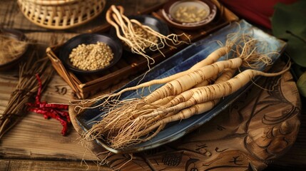Ginseng: Traditional Herbal Supplement for Energy & Immunity – Korean, American Varieties. Used in Teas, Extracts, Capsules. Natural, Premium Options for Daily Wellness.