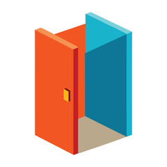 Business opportunity and success door opening concept on white background 3D