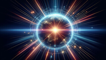 space light earth energy globe star