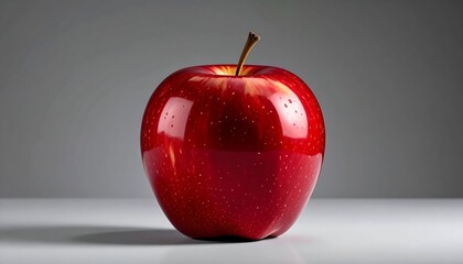Red apple on a plain background