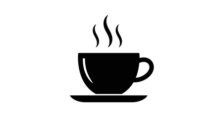 Hot coffee cup icon with steam rising evoking warmth and a morning beverage experience for cafes and restaurants isolated on white background