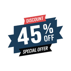 45% Off Special Offer Discount Banner Vector