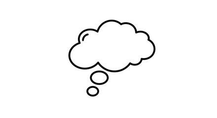 Hand drawn empty thought bubble symbol for ideas creativity contemplation speech bubble icon isolated conceptual graphic isolated on white background