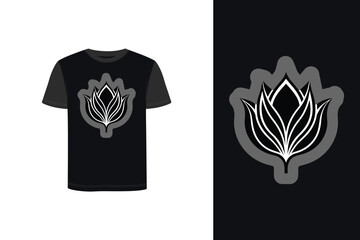 Tshirt mockup t shirt with stylized tulip graphic flower