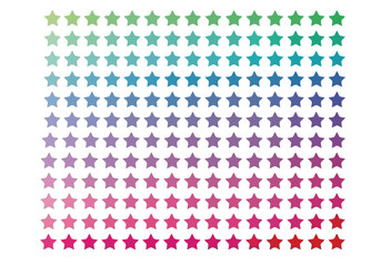 Vector illustration of gradient of stars in rainbow colors