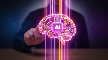 ai brain rendered as an intricate circuit