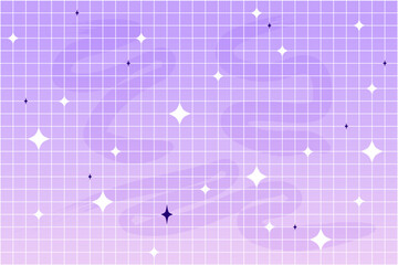 Groovy fantasy bright gradient background y2k retro blue and pink pastel galaxy aesthetic. Pop unicorn bg with stars, trendy checkered ornament.