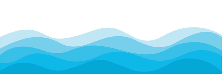 Abstract blue waves layers vector background with copy space for modern design.