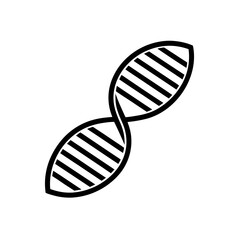 Illustration of a dna double helix structure on transparent background silhouette