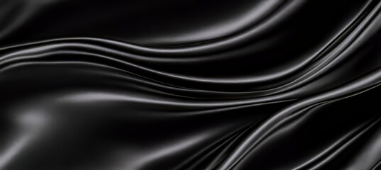 Obraz premium Elegant, Wavy Black Fabric Texture for Sophisticated Backgrounds and Stylish Design Projects