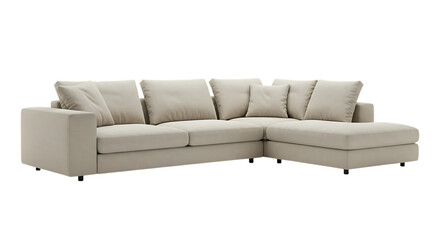 Brown leather sofa isolated on white background for home interior decor