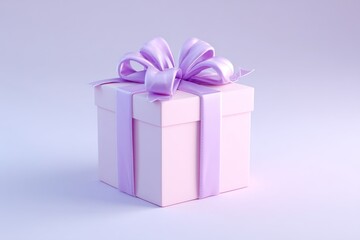 A minimalistic Christmas present icon is depicted in soft pastel colors with a white background