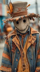 Naklejka premium Unique scarecrow for Halloween fest