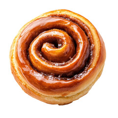 Fototapeta premium Delicious cinnamon roll with glaze 