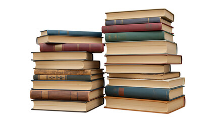Stack of colorful books isolated on white background
