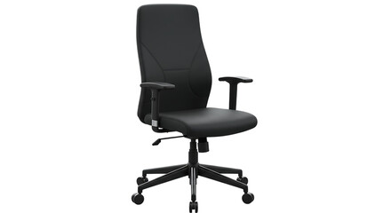 Black office chair isolated on white background