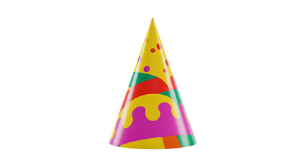 Colorful party hat isolated on white background