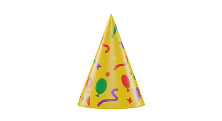 Colorful party hat isolated on white background