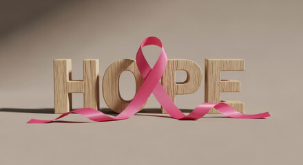 Promote breast cancer awareness with pink ribbon and hope message, supporting a worthy cause