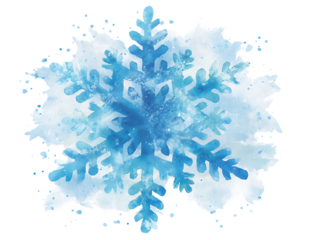 watercolor snowflake delicate icy frost artwork