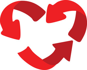 Heart Shaped Recycling Arrows Symbol – Vector Icon