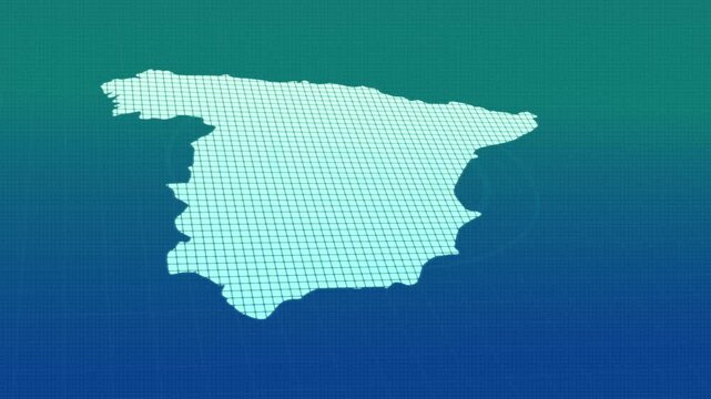 Spain map animation, Glowing neon Spain map animation background. country territory outline animation. Digital country outline icon for geography
