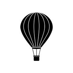 Obraz premium Silhouette of a classic hot air balloon ride on transparent background