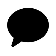 Black speech bubble icon for communication