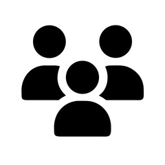 Three people icon representing a team