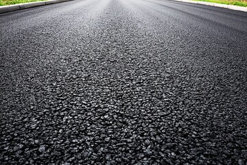 Fresh asphalt roadway texture under the summer sun