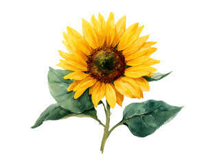 watercolor sunflower soft vibrant flower illustration