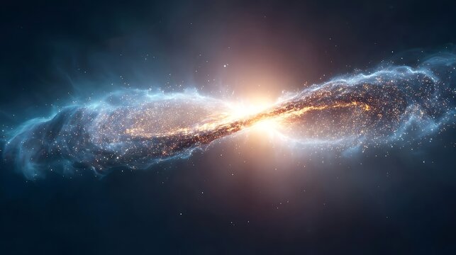 Ethereal interstellar comet with dual stardust tails traversing a wormhole-like portal, a metaphor for Market Volatility, Financial Disruption, and rapid change in economic forecasting.