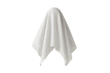 Fototapeta premium White sheet ghost costume for halloween theme, spooky supernatural spirit concept on transparent background