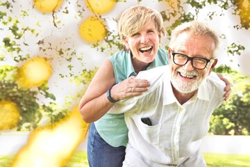 Cute senior couple in the park