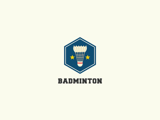 Badminton logo design vector template 